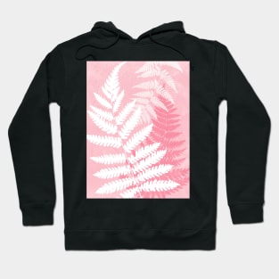 Pink Fern Leaves Nature Painting Pretty Design Hoodie